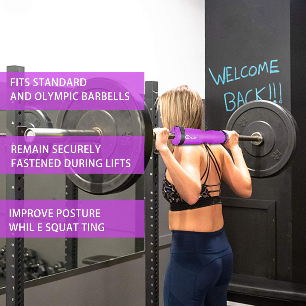 NEALFIT Barbell Pad Squat Pad for Squats���Squat Bar Pad���Great for Weightlifting,Lunges and Hip Thrusts���Foam Sponge Pad���Fit Standard and Olympic Bars Perfectly