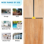 Floor Squeegee for Concrete and Tile Cleaning, 24'' Rubber Wiper Broom, Large Heavy Duty Water Scraper with 60'' Long Handle for Garage, Deck, Bathroom, Shower Glass, Window