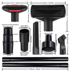 14Pcs Universal Vacuum Attachment Professional Shop Vac Accessories Wet Dry Vacuum Hose Adapter with Hair Brush Extension Wand Flexible Crevice Tool fit 2 1/2" to 1 1/4" and 1 7/8" to 1" Vacuum Hose