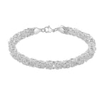 Krudan 925 Sterling Silver Byzantine Bracelet for Women Chunky Bracelets Handmade Jewelry Gifts for Her (length 7 inches)