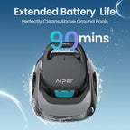 AIPER Scuba SE Cordless Pool Cleaner with 90-Min Runtime, Smart Self-Parking, Lightweight, Pool Vacuum for Above Ground Flat Pools up to 860 Sq.ft