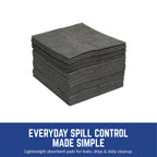 Spilfyter Universal Light Duty Absorbent Pads for Quick Tasks | 16" x 18", Single Ply | 200 Count | Fast Cleanup for Small Spills | SFG-70