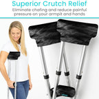 Vive Premium Crutch Pads & Hand Grips - Comfortable, Breathable, Machine Washable Padding - Moisture Wicking & Odor Reducing Pillow Accessory Covers for Adult & Youth Walking Crutches