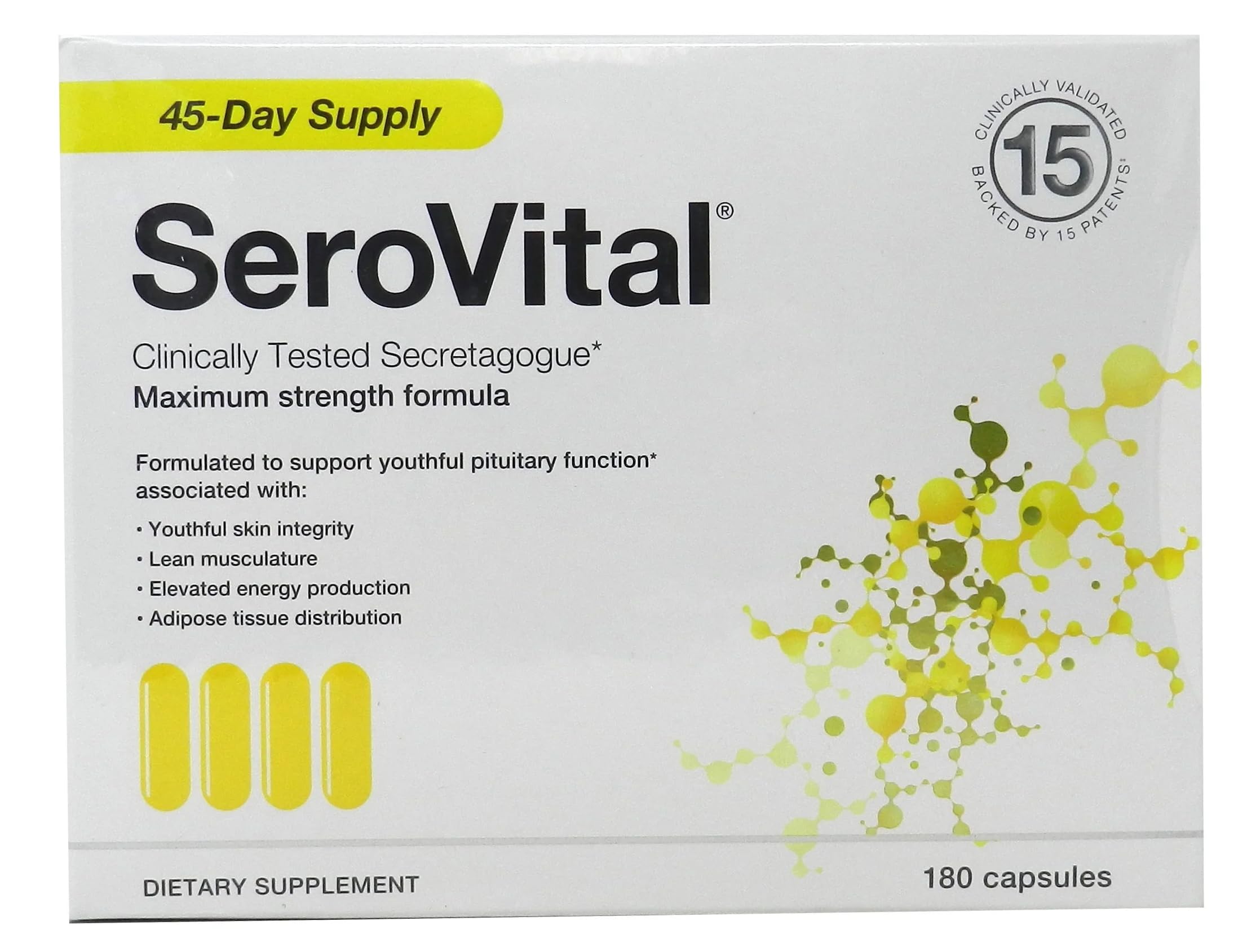 Serovital Renewal Complex - Reverse The Signs of Aging - Clinically Tested to Increase Human Growth Hormone (HGH) - 180 Capsules