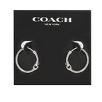 COACH Signature Hoop Earrings Rhodium One Size