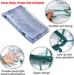 4 Tier Roll-Up Greenhouse Replacement Cover for Plant-63"x27"x19" Clear PVC