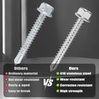 VGBUY 200pcs Self Drilling Screws for Metal,#8 x 5/8 Inch 410 Stainless Steel Self Tapping Sheet Metal Screws,Self Tapping Screws for Metal,Hex Washer Head