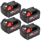4 Pack 8.0Ah Extended Runtime Battery Replacement for Milwaukee 18V Battery