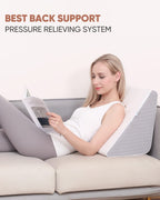 Forias Knee Wedge Pillow, 8" Pure 40D Memory Foam Knee Surgery Pillow Under Knee Pillow for Back Sleeping Post-Surgery Recovery Triangle Pillow for Sciatica Ankles Hip Knee Support