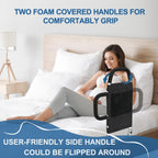 HEPO Bed Rails for Elderly Adults Safety with Storage Pocket, Assist Rail with Dual Grab Bars for Easily Getting in & Out of Bed, Bed Rail Fits King, Queen, Full, Twin Bed