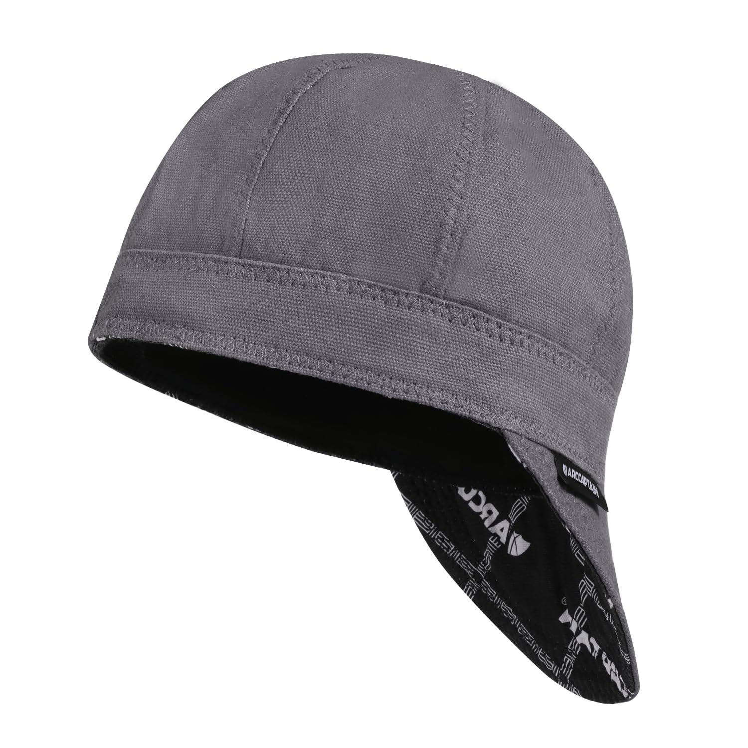 ARCCAPTAIN Reversible Welding Cap, 8 Panel Protective Welders Cap, 10 oz Fireproof Cotton Comforts for Safety and Protection While Welding to Men Women, Gray, 7 7/8