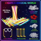BUDI 467Pcs Glow Sticks Party Favors for Kid Adult Halloween Toys Bulk Pack
