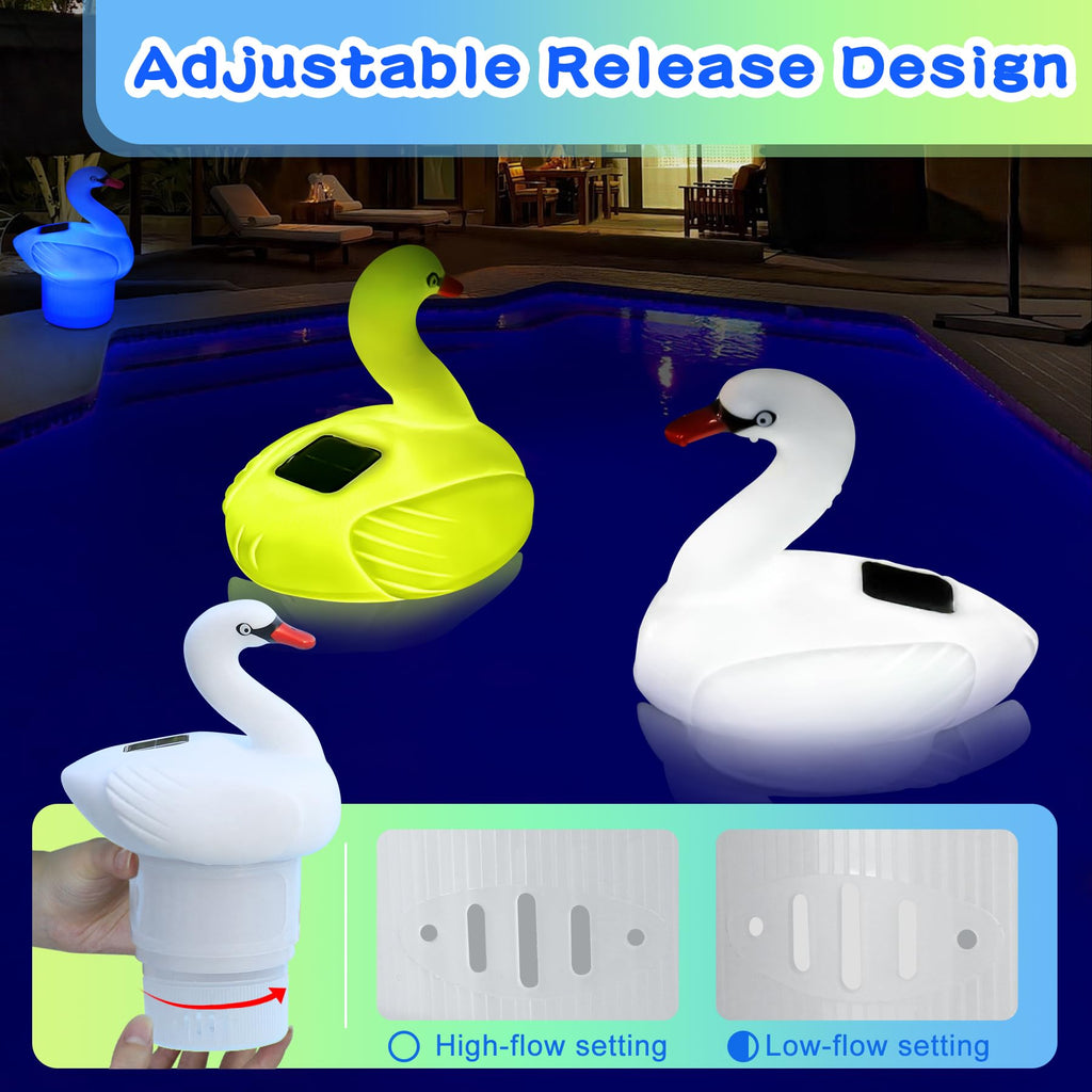 FineBud Pool Chlorine Floater, Solar Swan Chlorine Floater with ...