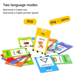 Lapare Spanish and English Bilingual Audible Flash Cards Toy with Music, Learn Spanish and English for Kids, Niñas, Niños, Bebes