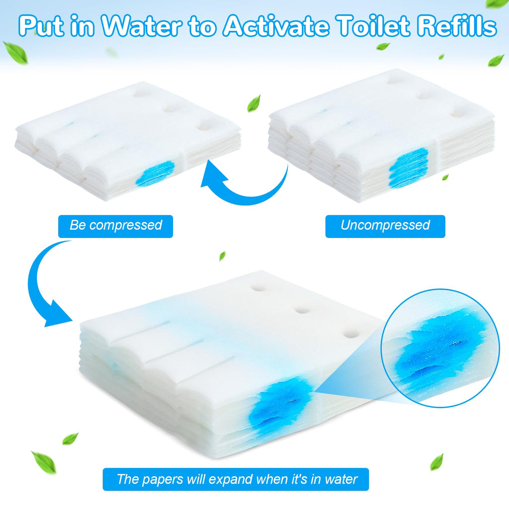 Effacera 48 Count Flushable Toilet Refills, Disposable Toilet Bowl Paper Bulk, Fresh Flushable Toilet Brush Refill Pads for Toilet and Bathroom, Toilet Brush Accessories (No Handle)