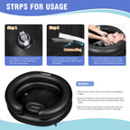 Portable Inflatable Hair Washing Basin for Bedridden - Wash Hair in Bed with Inflatable Shampoo Bowl.For Elderly,Disabled,Injured,Ideal Inflatable Sink for Locs Detox (Black, 18in Inner)