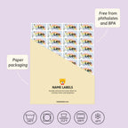 TeddyLabels – Personalized Name Labels for Kids (60) – Waterproof & Durable Stickers for Clothing, School & Daycare Items - Unicorns