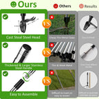 Hivenlly Weed Puller Tool, Stand Up Weed Remover Tool with Long Handle, 4 Claw Steel Head Weeder Tool with 4-Sectioal Pole Design, Garden Hand Weeding Tool, Smoothly Remove Weeds Without Kneeling
