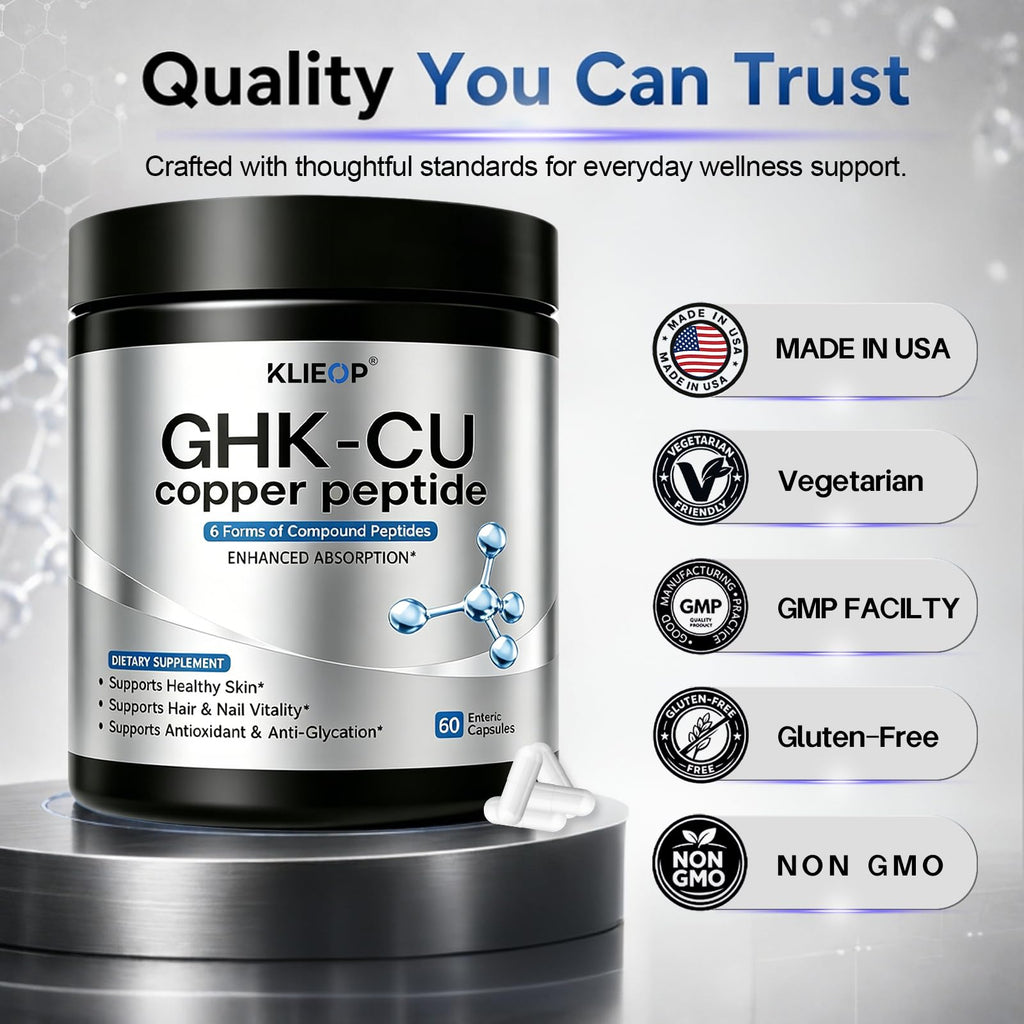 klieop 6-in-1 Complex, for Skin & Hair, Easy to Absorb – 60 Capsules 2-Pack
