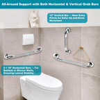3 Pack Grab Bars for Bathtubs and Showers, 16-Inch and 12-Inch Anti-Slip Bathroom Shower Grab Bars for Seniors Wall, Safety Handicap Grab Bars Stainless Steel,Shower Handle for Elderly