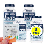 4 Bottles Steramine Sanitizer Tablets - 15x QT-10 Test Strip - Multi Purpose Steramine Sanitizing Tablets for Food Contact Surface, Kitchen, Restaurant Cleaning & Food Truck by FryOilSaver (600 Count)