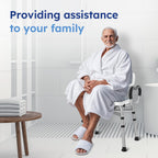 BRITULIF Adjustable Shower Chair with Arms & Back, Stable Heavy Duty 550lbs Safety Bathtub Seat with Non-Slip Feet, Rust-Resistant Aluminum Frame & Tool-Free Assembly for Elderly & Disabled