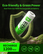 EBL 20-Counts AA Rechargeable Batteries 2,800mAh High Capacity AA Batteries