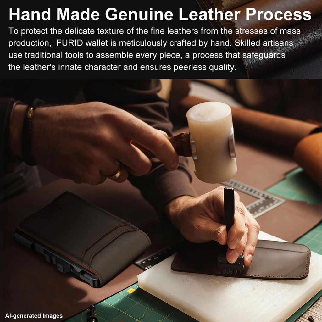furid Genuine Leather Wallet for Men: Slim RFID Smart Minimalist Wallet