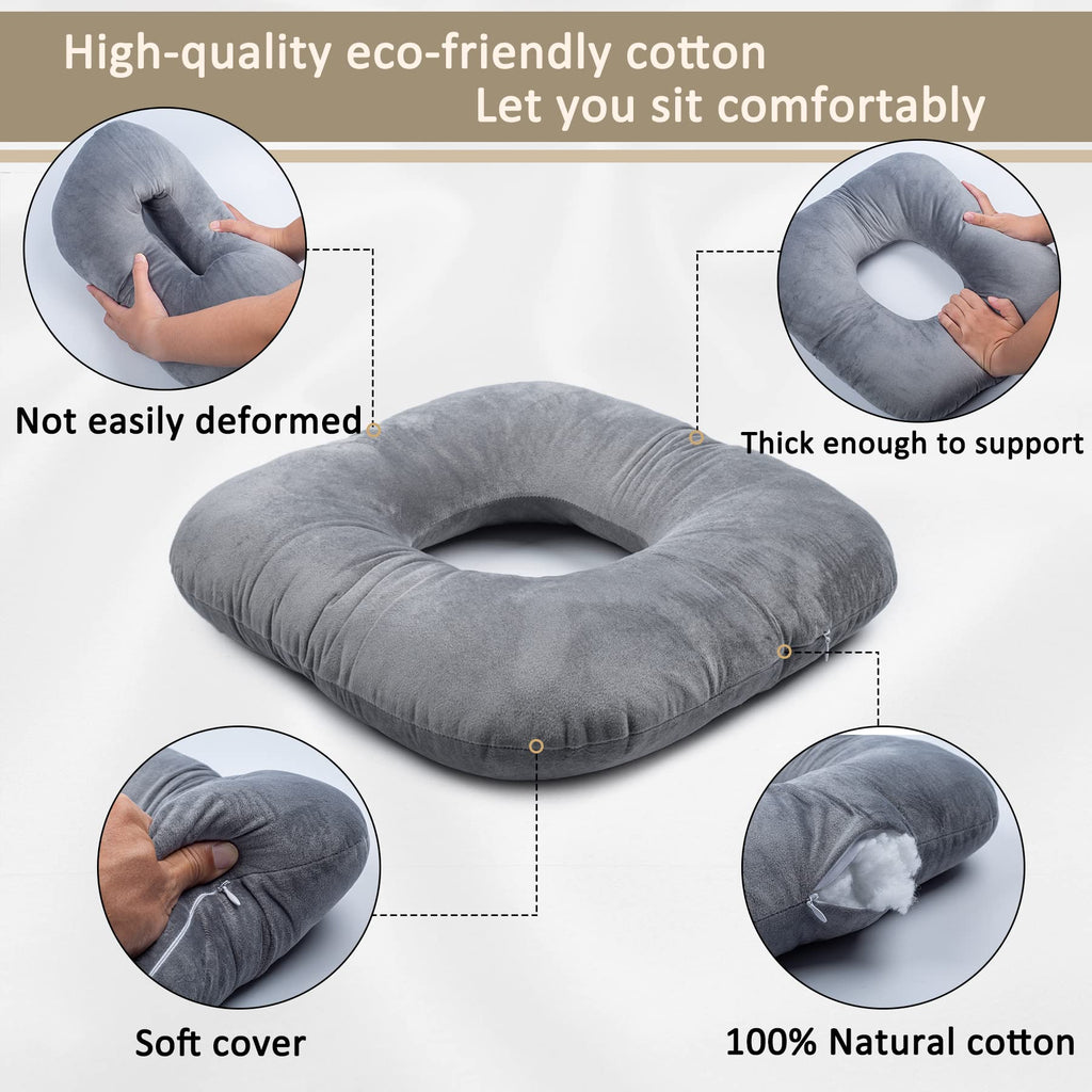 Hshbxd Donut Pillow for Tailbone Pain Relief, Wheelchair Cushion for Hemorrhoids and Bed Sores, Pregnancy, Donut Pillow Suitable for Office, Long Travel, Car and Home Sofa