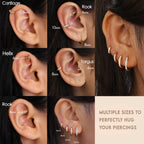 4Pair 316L Surgical Steel Opal Small Hoop Earrings for Women Hypoallergenic Medical Grade Lightweight Huggie Earring stacks For Cartilage Helix Daith Tragus Lobe Piercing Jewelry