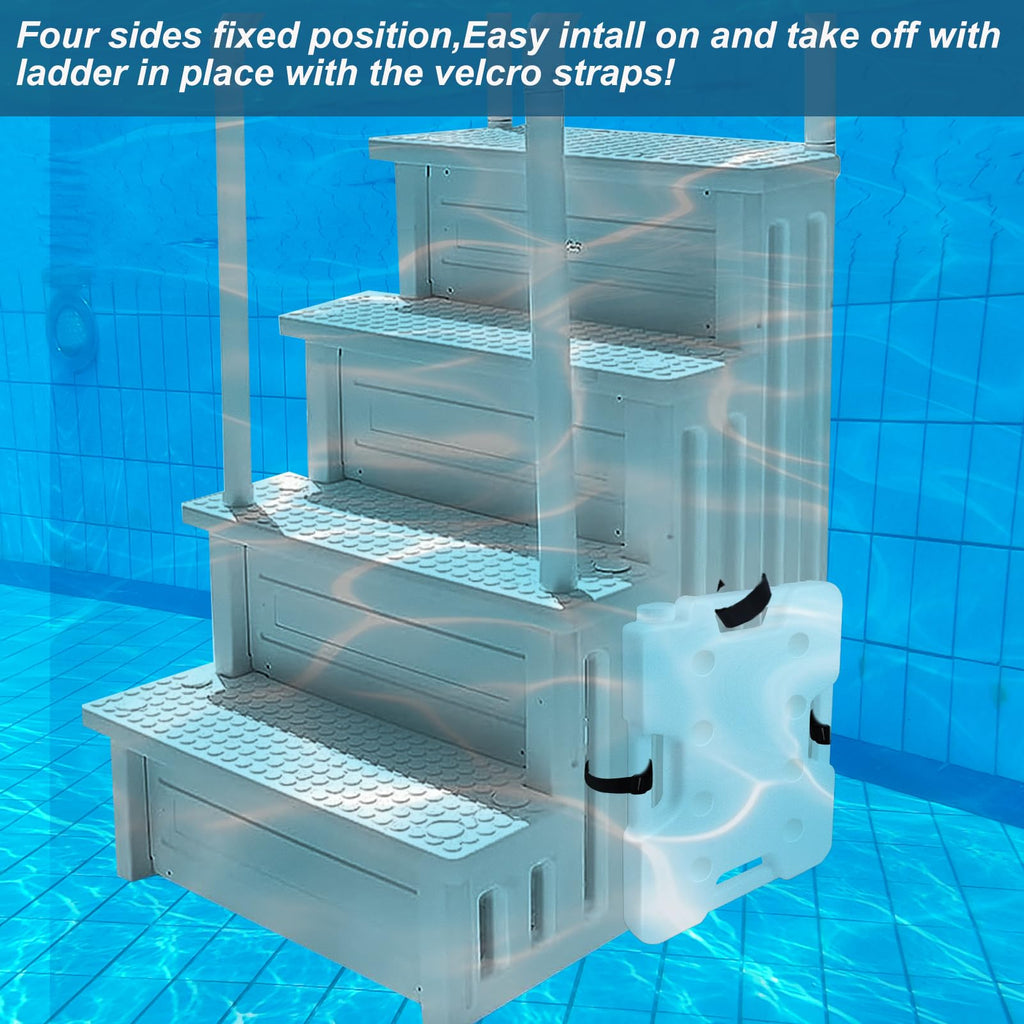 Feoang 2 Pack Pool Ladder Weights, Heavy Duty 52LBS HDPE Pool Step Weights to Prevent Floating, Reusable Swimming Pool Stair Weights Anchor Sand Bag with 8 Adjustable Straps for Above Ground Pools