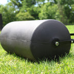 Brinly 270 lb. Combination Push/Tow Poly Lawn Roller with Easy-Turn Tethered Plug, 18 by 24" - Flat Black