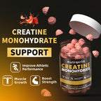 Nutravita NSF Certified Creatine Gummy - Creatine Monohydrate Gummies for Men & Women-5g of Creatine Monohydrate per Serving - Sugar Free,Vegan, Strawberry Flavor, 120 Count