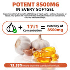 OLELON Aged Garlic Extract 350 Softgels - 8500mg High Potency, Odorless, Non-GMO & Organic Garlic Supplement for Heart Health, Immune Support & Antioxidant Benefits