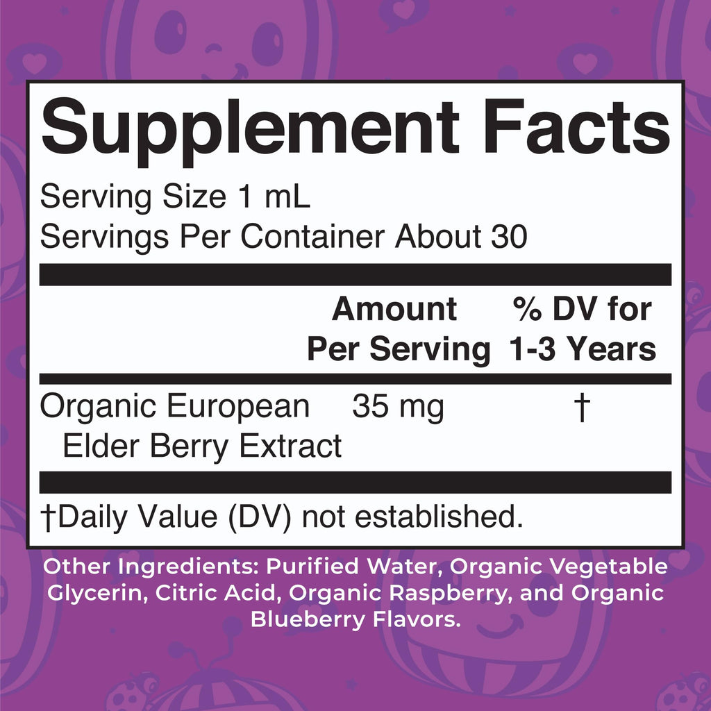 MARYRUTH'S Cocomelon Toddler Elderberry Syrup, USDA Organic Elderberry, Sugar Free Kids Immune Support Supplement for Ages 1-3 Years, Clean Label Project Verified®, Vegan, Gluten Free, 1 Fl Oz