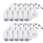 GlobalRoll Urinary Drainage Bag with Anti-Reflux Chamber, Urine Bag with 2000 mL Volume, 48" Drainage Tube, Clips and Hanging Hook, Professional Urinary Bag for Home and Hospitals Health Aids,10 Pack