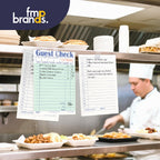FMP Brands Guest Checks Pads 6 Pack 300 Orders, Server Note Pads, Light Green Guest Check for Servers, Waitress Notepad, Restaurant Order Pads Paper 50 Sheets/Book, Server Accessories