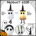 Halloween Decorations Outdoor, Spooky Ghost Halloween Decor with Witch Hat