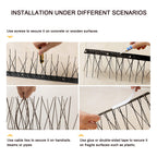 OFFO Black Bird Spikes Pre-Assembled for Pigeons Birds, Cover 10 Feet Durable Bird Spikes with Stainless Steel for Fence Roof Mailbox Window