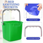 Irenare 8 Pcs Sanitizing Bucket 3 Quart Cleaning Pail, Multicolor