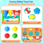Toys for 1 2 3 Years Old, Interactive Feeding Toy with Music, Montessori Toys for Boy Girl, Musical Cause and Effect Game for 12+ Months, Christmas Birthday Gifts for Baby Toddlers Age 1-3