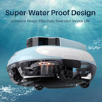 POOLPURE Cordless Robotic Pool Cleaner - Dual 30W Motors, 100Min Runtime, for Above & In-Ground Pools Up to 1000 Sq.Ft, Auto-Parking, Advanced Waterproof Technology (Blue)
