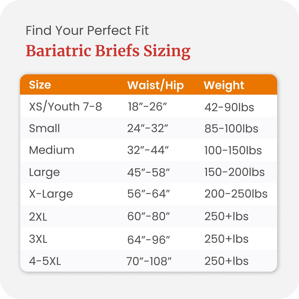 Tranquility Bariatric Disposable Briefs 3X-Large with HI-Rise High Waistline, Peach Mat Core & Secure Kufguard Technology for Skin Integrity, Latex-Free, 34oz Capacity, 32ct Case