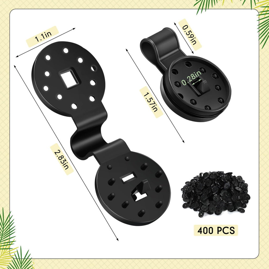 Barydat 400 Pcs Black Shade Cloth Plastic Clips Round Sunshade Net Fixing Clip Fabric Clips for Garden Anti Bird Netting Greenhouse Outdoor Agricultural Netting Fabric Accessories
