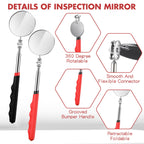 Copkim 2 Pcs Telescoping Inspection Mirror Mechanics Mirror,50mm,Black,Red