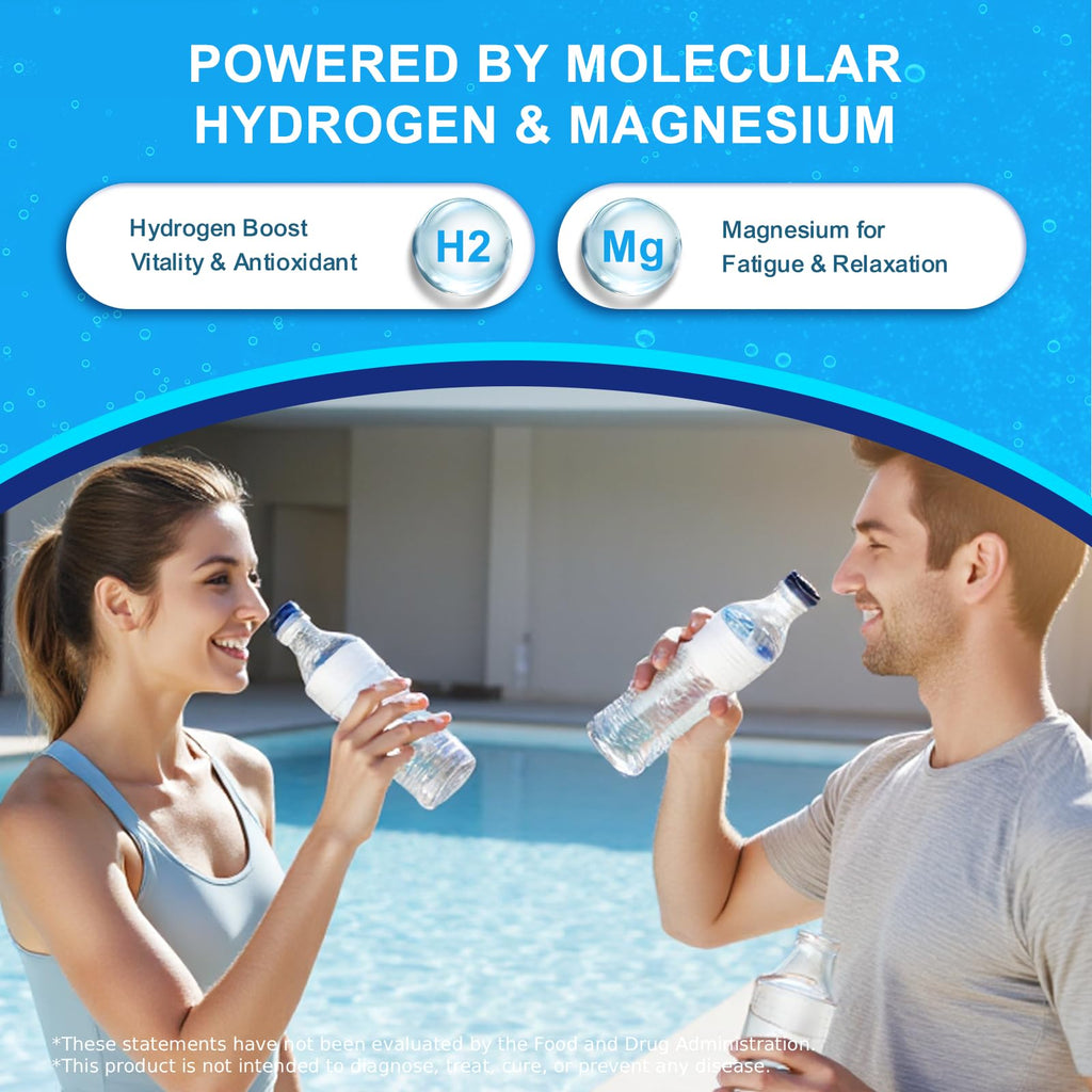 Natprime Hydrogen Water Tablets - H2 Molecular Hydrogen Tablets for Drinking Water with Magnesium, 12 PPM Mineral Supplements for Antioxidant, Mental Clarity, Cognitive, Recovery & Energy - 90 Counts
