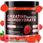 Asumtal Creatine for Women 5000 MG, Creatine Gummies, Creatine Monohydrate Supplement for Muscle Growth, Strength & Energy Support, Sugar Free Pre Workout Gummies 120 Count Raspberry Flavor