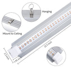 Grow Light, 2ft T8,100W(4 x 25W, 600W Equivalent), Super Bright, Full Spectrum Sunlight Plant Light, LED Grow Light Strips, Grow Lights for Indoor Plants,Greenhouse,4-Pack