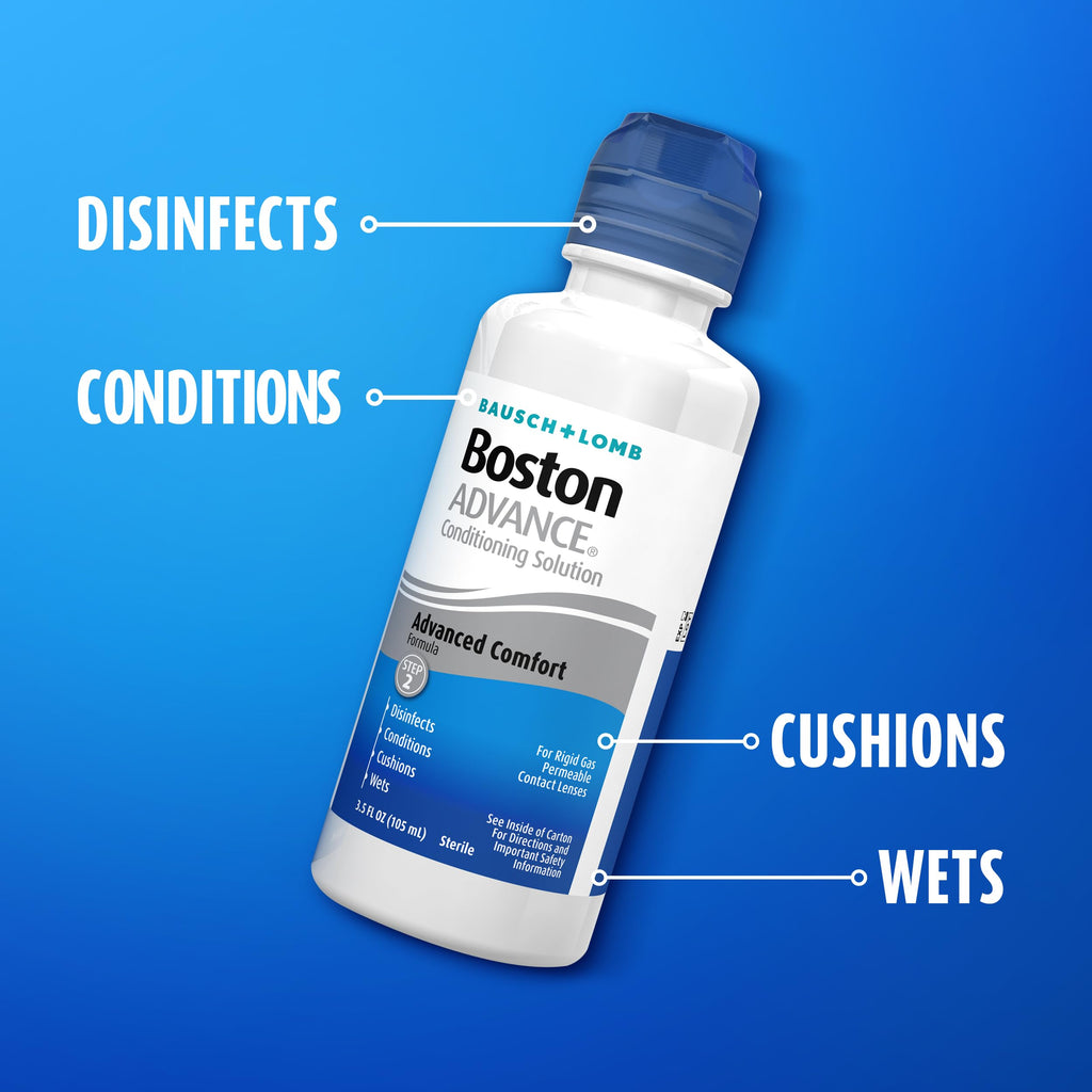 Boston Advance Conditioning Solution, Conditions & Wets Rigid Gas Permeable (RGP) Lens for Comfortable Wear, 3.5 Fl Oz (Pack of 2)