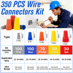 Crweety 350 Pcs Electrical Wire Connectors Nuts Assortment Kit, Wire Caps